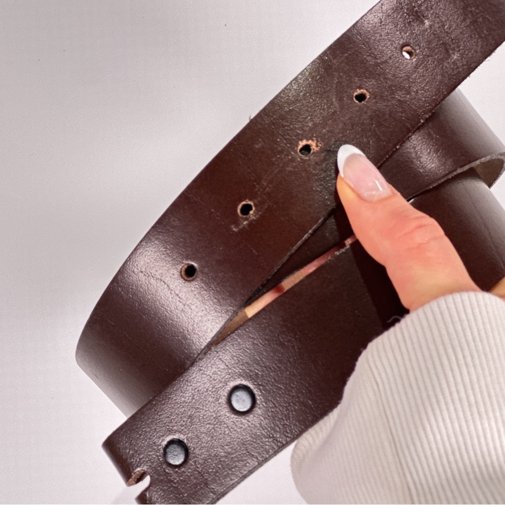 Made In USA Mens Leather Belt Brown Oil Tan Top Grain Size 38 - Picture 2 of 12